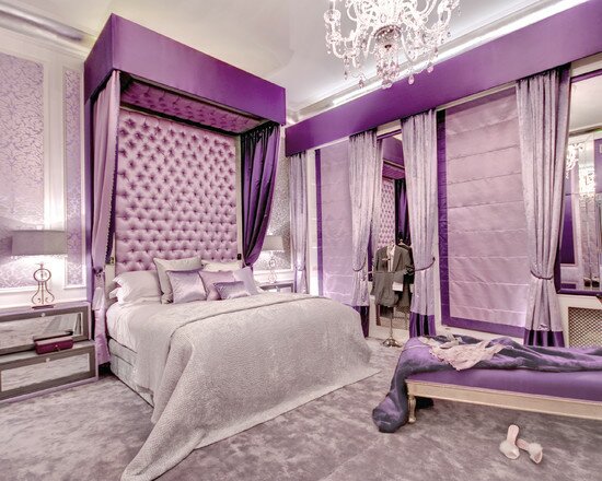 Сиреневая спальня: от фиолетового до лилового